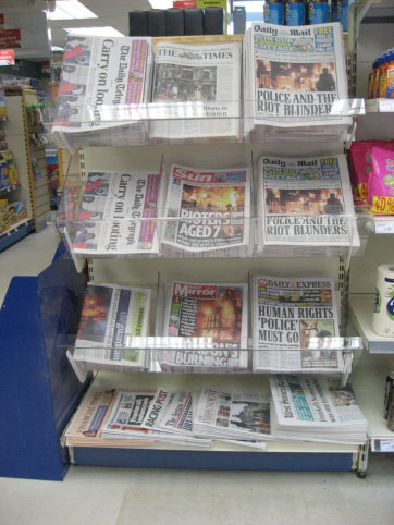 newspaper, range, display